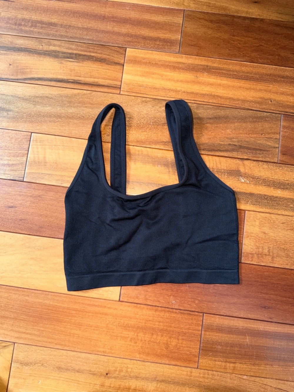 aerie Black Seamless Ribbed Bralette